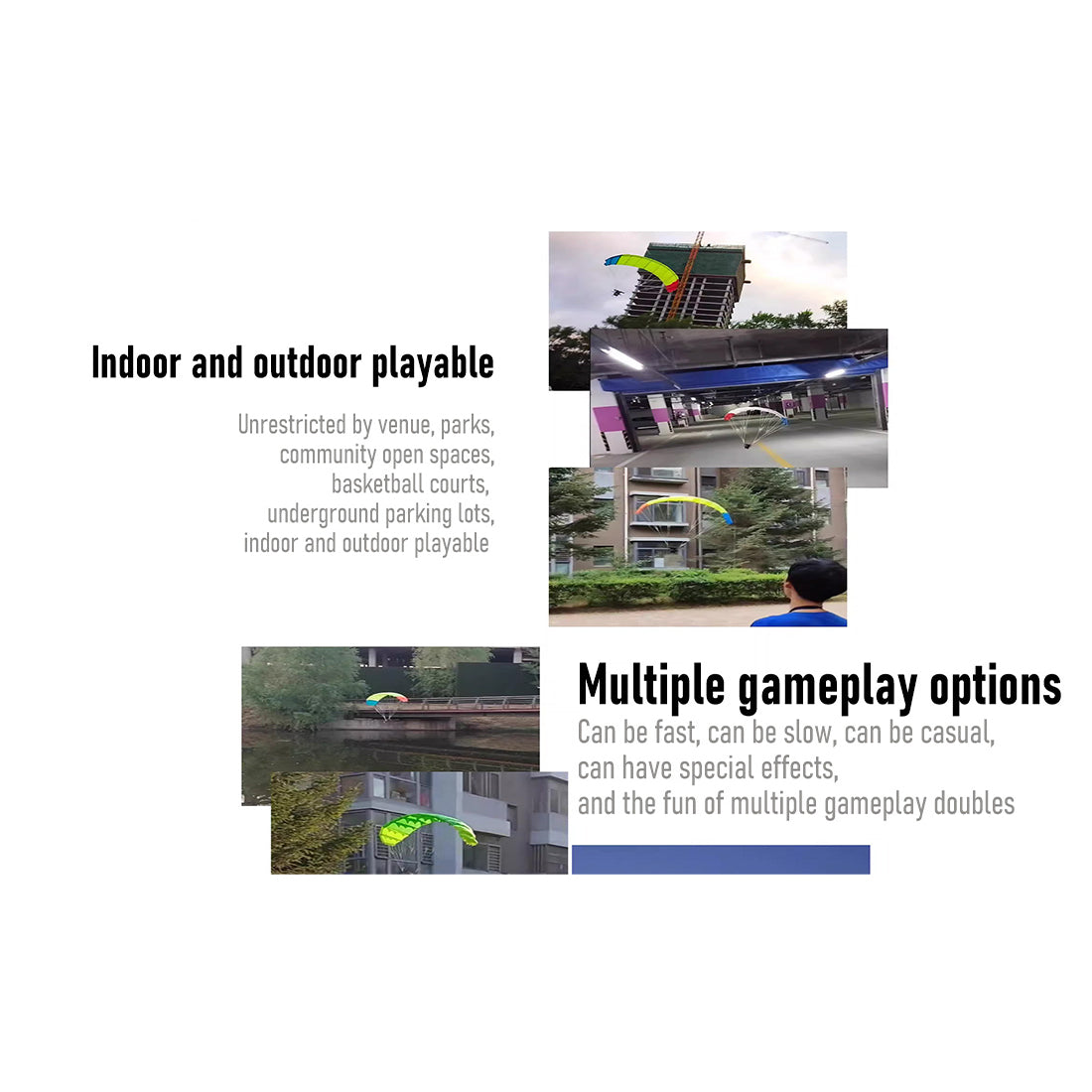 WOLFBUSH 2.4G 128cm Wingspan Mini Electric RC Stunt Paraglider Model (RTF)