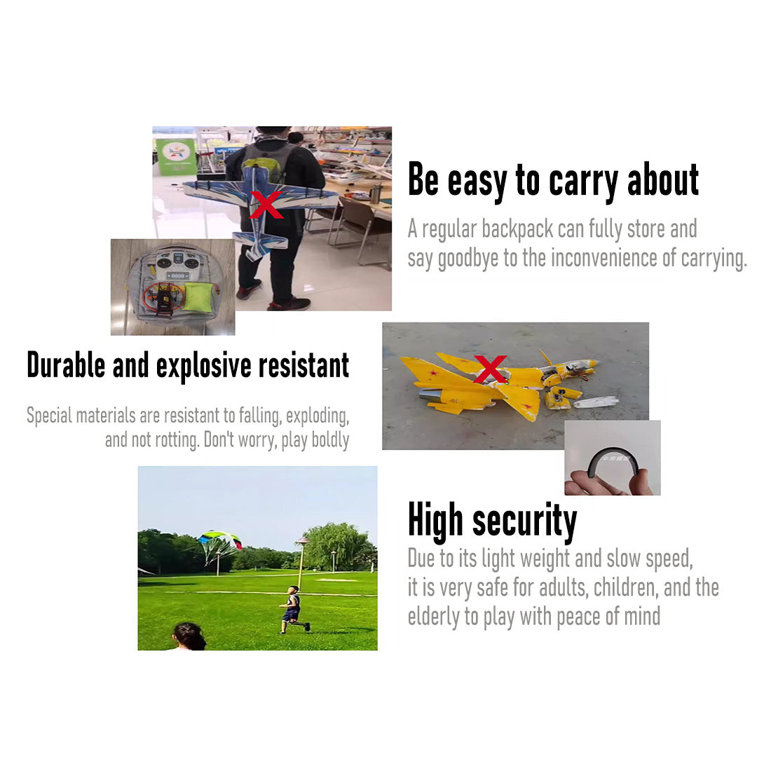 WOLFBUSH 2.4G 128cm Wingspan Mini Electric RC Stunt Paraglider Model (RTF)