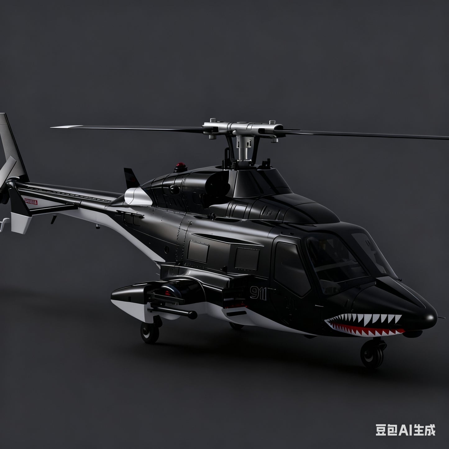 WOLFBUSH AW-911 Airwolf 1/34 Scale 2.4G 9CH Flybarless RC Helicopter Model with 6G/3D Stunt Mode and GPS Positioning (RTF Version/ Mode 1/Mode 2 Switchable)