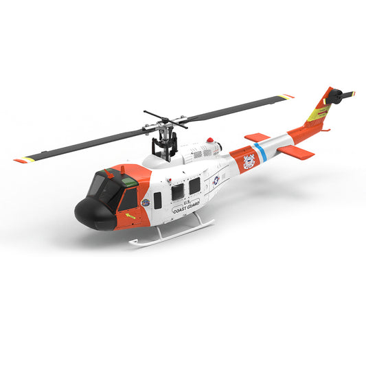 WOLFBUSH×YU XIANG F07S UH-1 Huey 1/34 Scale 2.4G 6CH Brushless Direct Drive 6G Flybarless RC Helicopter Model with GPS Positioning for Altitude Hold and Adjustable Left/Right Hand Throttle (RTF Version/White Rescue Livery)