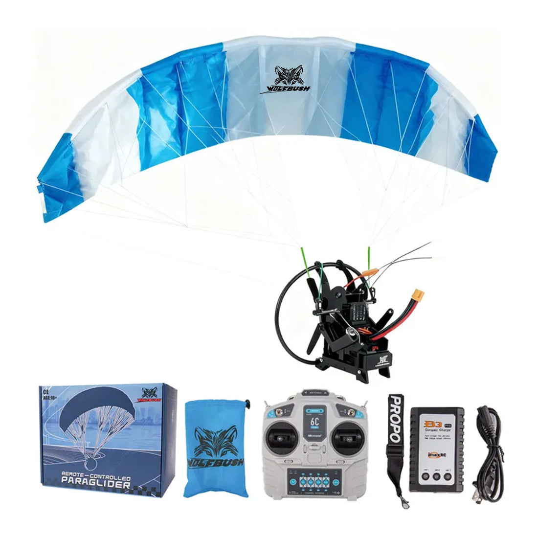 WOLFBUSH 2.4G 128cm Wingspan Mini Electric RC Stunt Paraglider Model (RTF)