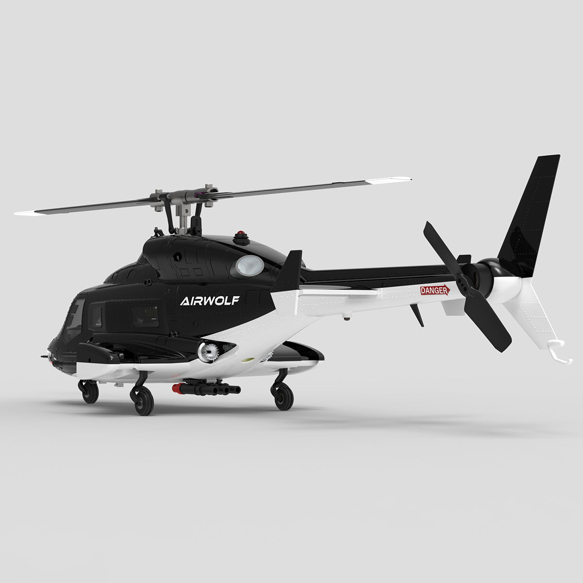 WOLFBUSH AW-911 Airwolf 1/34 Scale 2.4G 9CH Flybarless RC Helicopter Model with 6G/3D Stunt Mode and GPS Positioning (RTF Version/ Mode 1/Mode 2 Switchable)