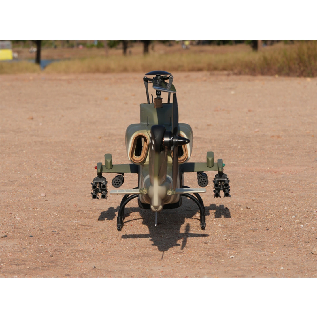 WOLFBUSH&ROBAN AH-1W 470-Class 2.4G 6CH Dual-Rotor RC Military Helicopter Model with GPS Positioning, Synchronized Turret & Left/Right-Hand Control (RTF Version/Grey)