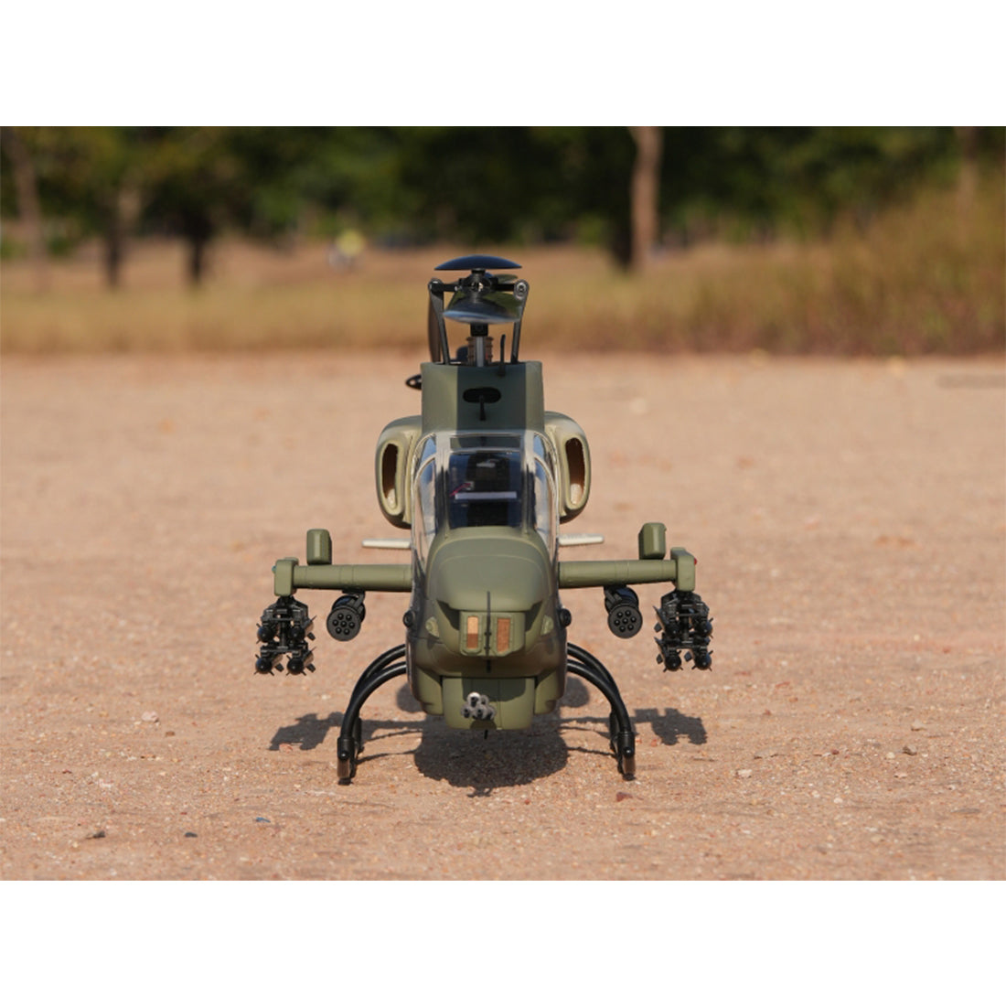 WOLFBUSH&ROBAN AH-1W 470-Class 2.4G 6CH Dual-Rotor RC Military Helicopter Model with GPS Positioning, Synchronized Turret & Left/Right-Hand Control (RTF Version/Grey)