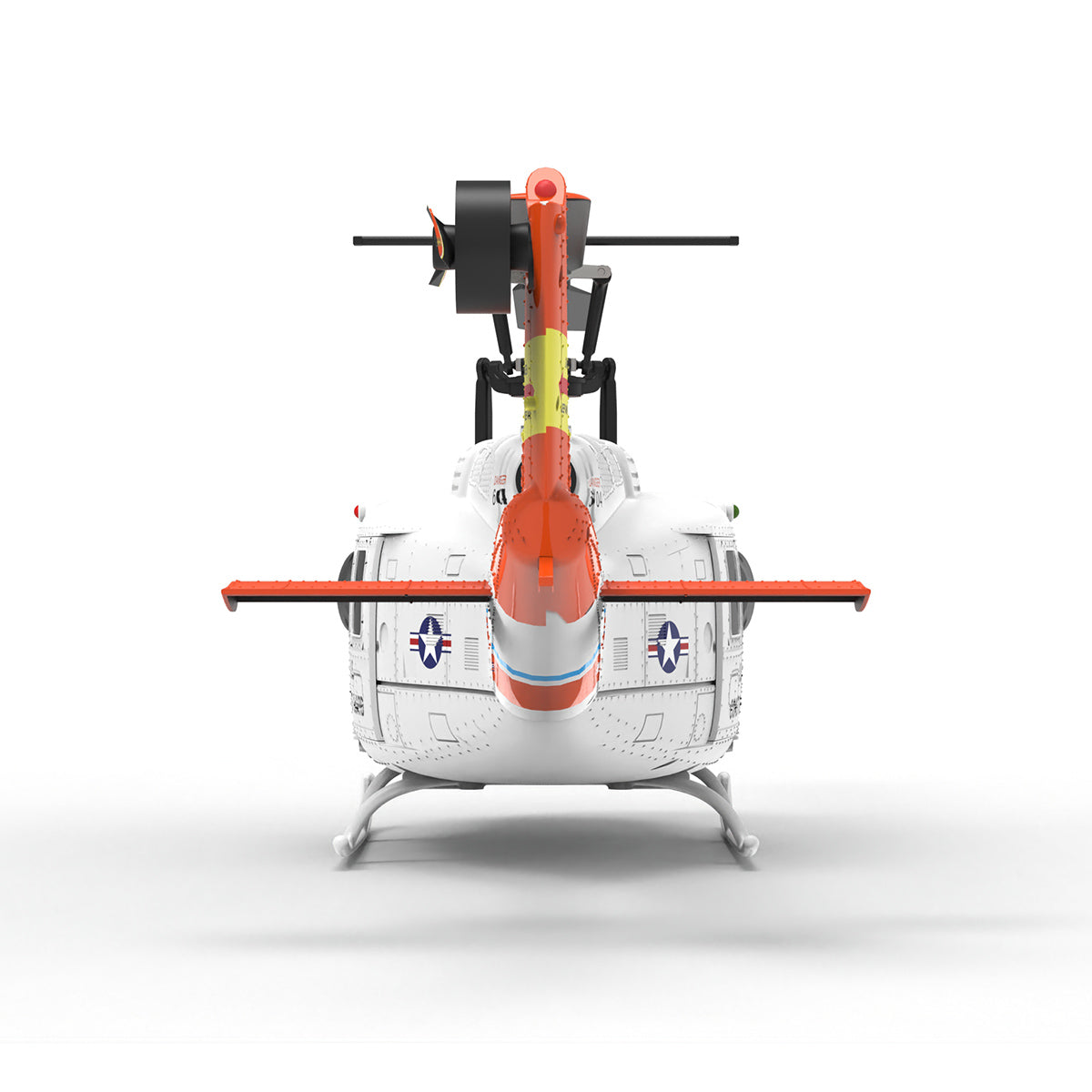 WOLFBUSH×YU XIANG F07S UH-1 Huey 1/34 Scale 2.4G 6CH Brushless Direct Drive 6G Flybarless RC Helicopter Model with GPS Positioning for Altitude Hold and Adjustable Left/Right Hand Throttle (RTF Version/White Rescue Livery)