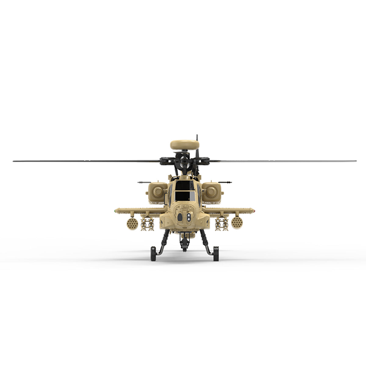 WOLFBUSH & YU XIANG F11-N AH64 1/32 Scale 2.4G 6CH Coaxial Dual Rotor 6G/3D Apache RC Helicopter Model with Optical Flow Altitude Hold (RTF Version/Desert Yellow)
