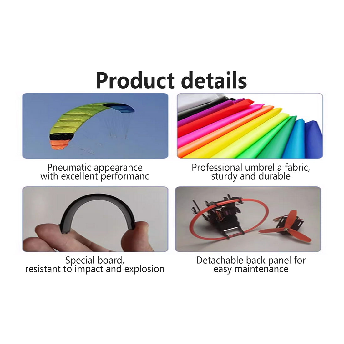 WOLFBUSH 2.4G 128cm Wingspan Mini Electric RC Stunt Paraglider Model (RTF)