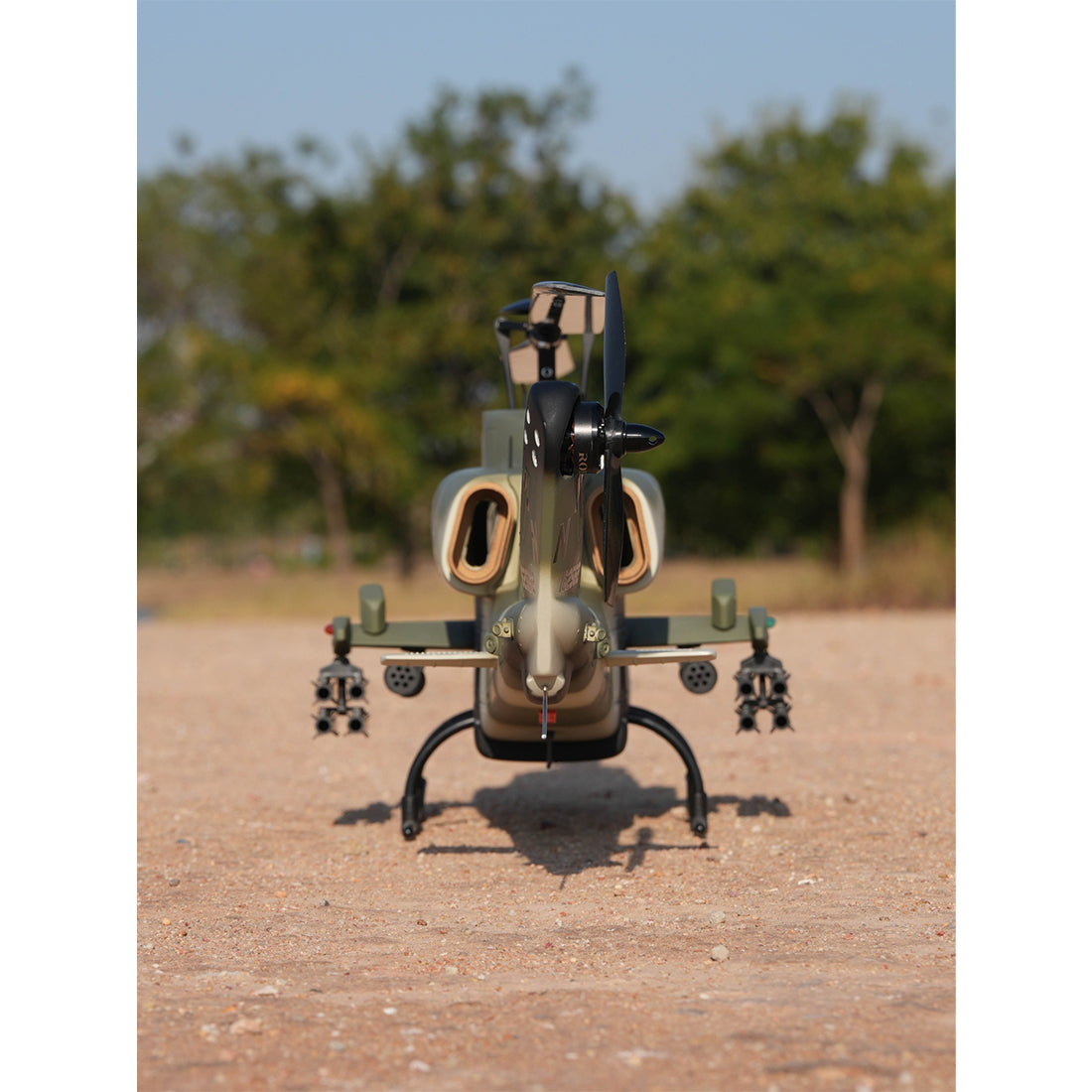WOLFBUSH&ROBAN AH-1W 470-Class 2.4G 6CH Dual-Rotor RC Military Helicopter Model with GPS Positioning, Synchronized Turret & Left/Right-Hand Control (RTF Version/Grey)