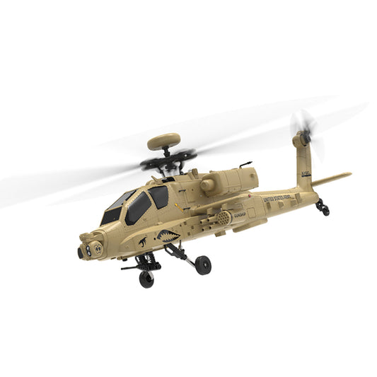 WOLFBUSH & YU XIANG F11-N AH64 1/32 Scale 2.4G 6CH Coaxial Dual Rotor 6G/3D Apache RC Helicopter Model with Optical Flow Altitude Hold (RTF Version/Desert Yellow)